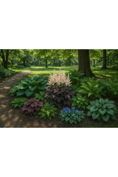 Астильба китайська Дарк Сайд оф зе Мун в ландшафті